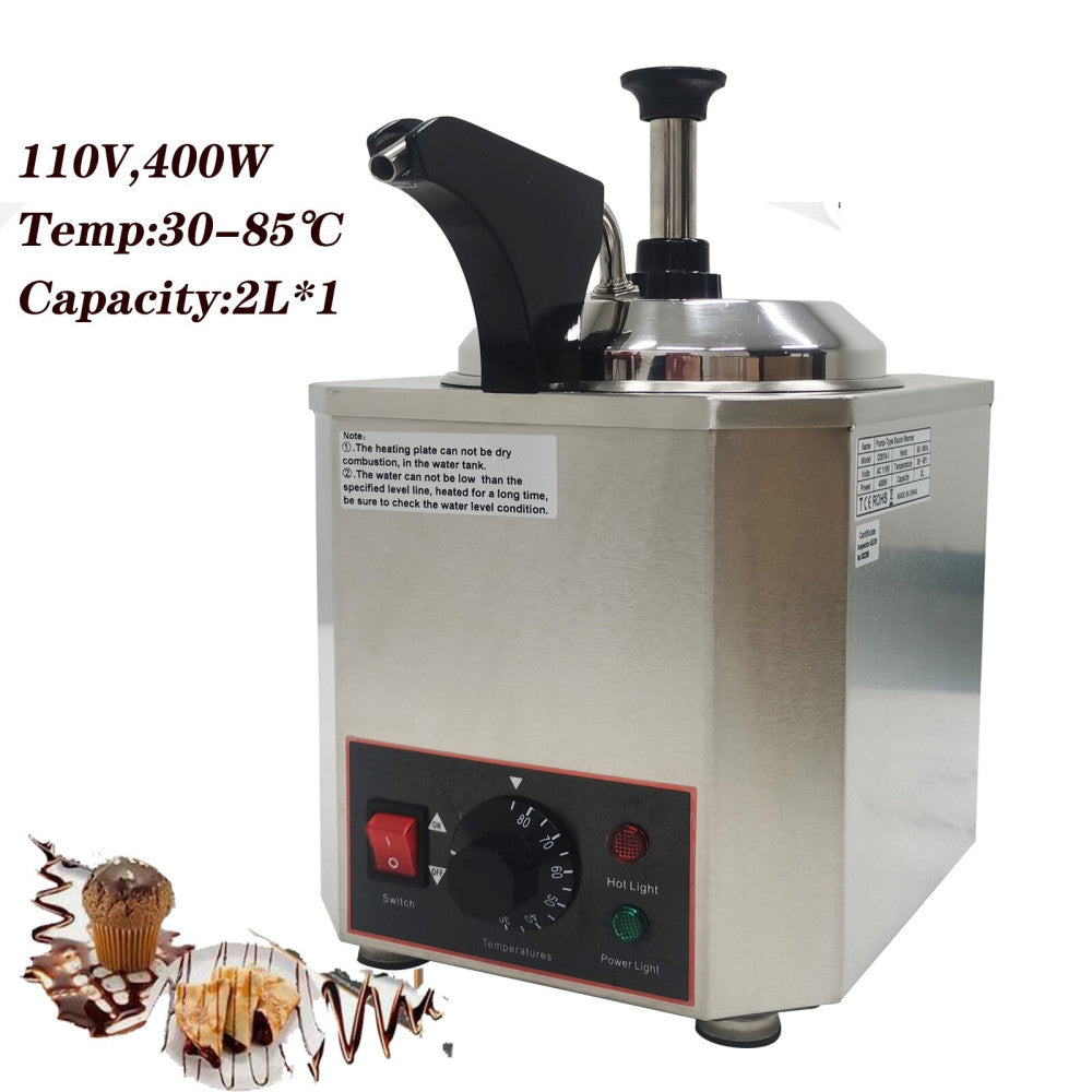 Commercial Pump-Type Nacho Cheese Sauce Warmer Pump Condiment Dispenser 2L*1