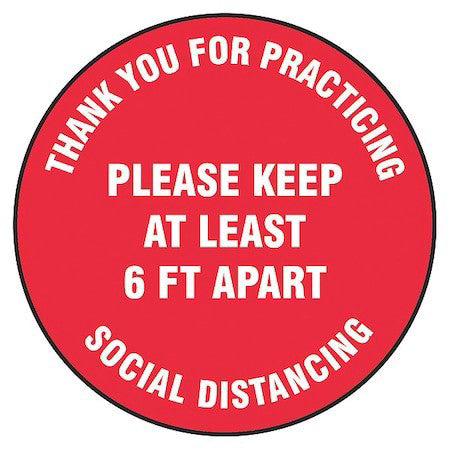 Zoro Select Mfs422 Floor Sign, 12 In H, 12 In W, Vinyl, English, Mfs422