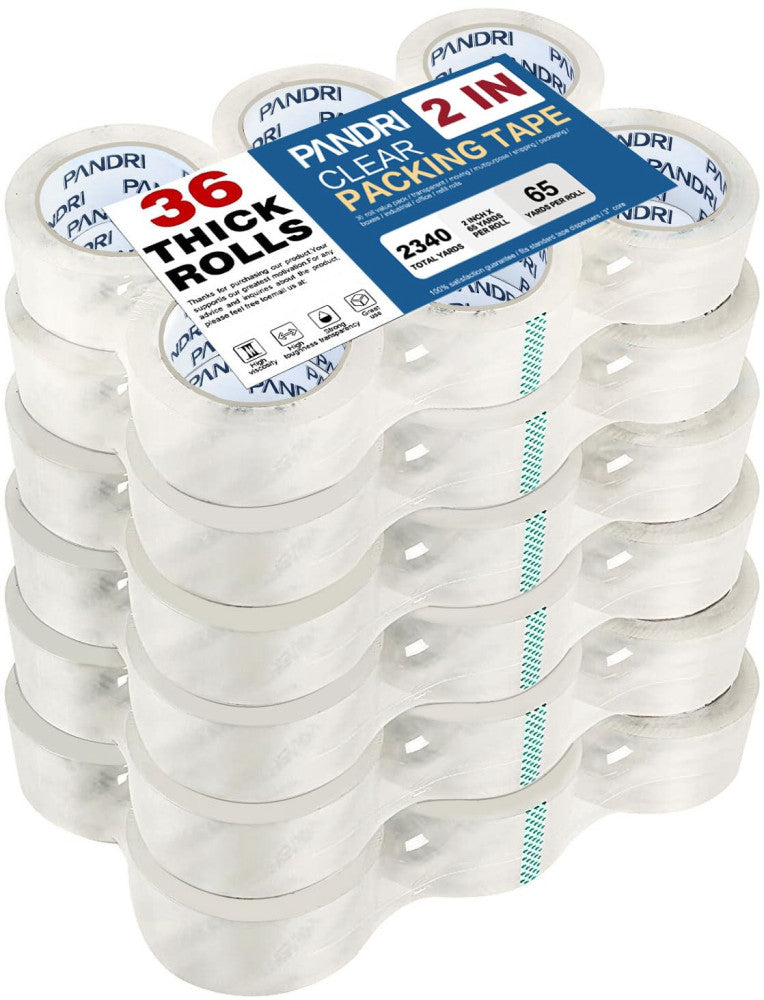 Packing Tape, 36 Rolls Heavy Duty Clear Packaging Tape for Shipping Packaging Mo