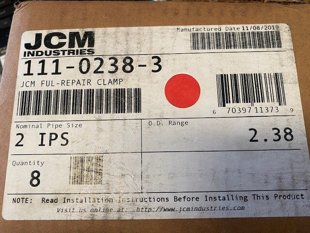 (Box of 8) JCM 111-0238-3  Full-Repair Clamp (NEW)