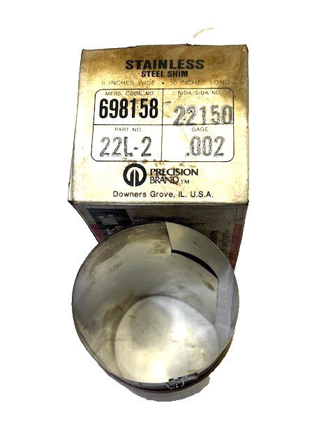 PRECISION BRAND SHIM 22150 STAINLESS STEEL 6"X 25", .002