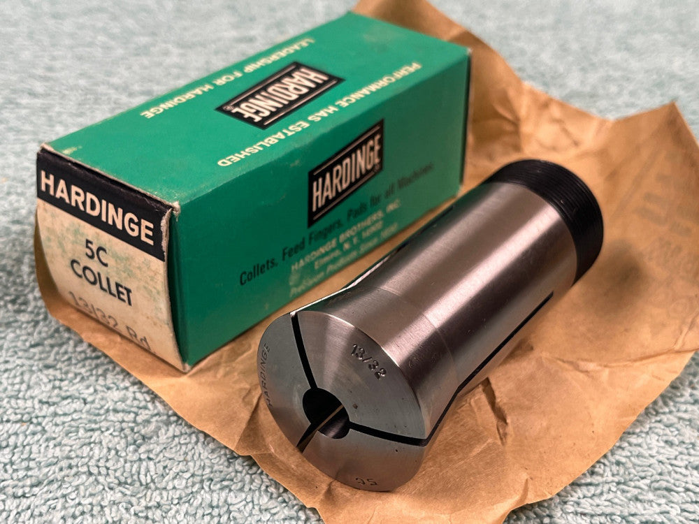 Hardinge 5C Round Smooth Collet 13/32” with Internal Threads Made in USA (NOS)