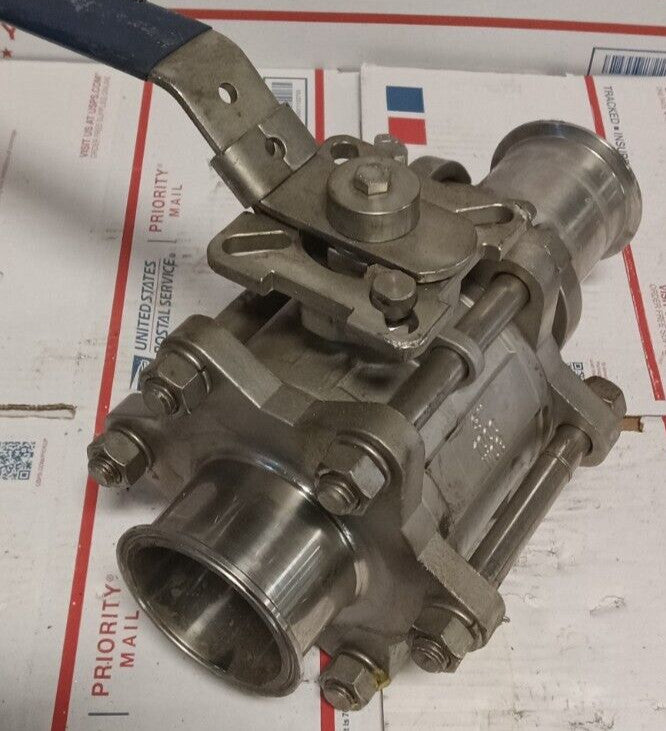 QSM TRU-FLO MANUAL SANITARY BALL VALVE STAINLESS STEEL 3" TRI-CLAMP 1000 WOG