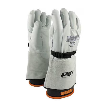 Pip 148-6000/9 Top Grain Goatskin Protector, Gauntlet Cuff, Straight Thumb, 9,