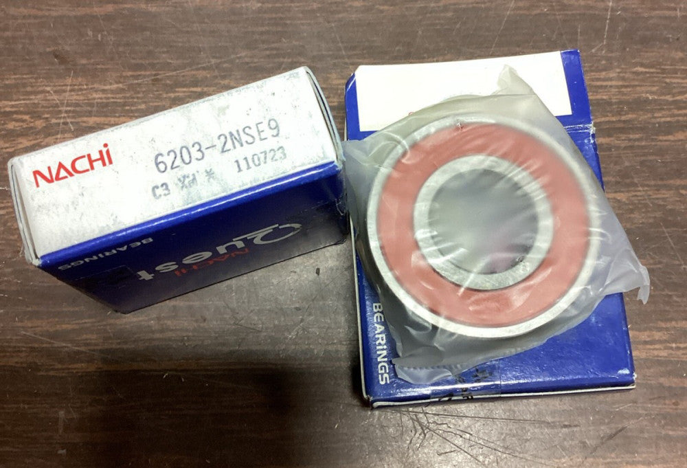 NACHI 6203 2NSE9 CM BALL BEARING, RUBBER SEALED *Lot Of 2* A69