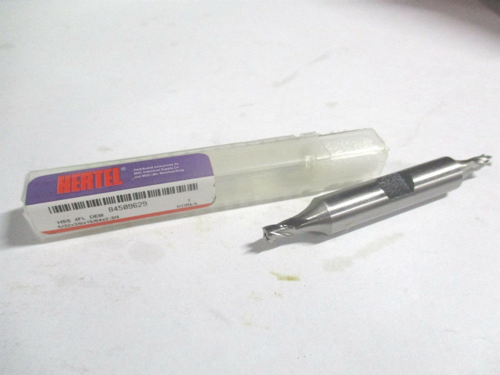 (GG99914180) 5/32" x 15/64" x 3/8" x 2-3/4" OAL HSS DE 4 Flute Square End Mill 