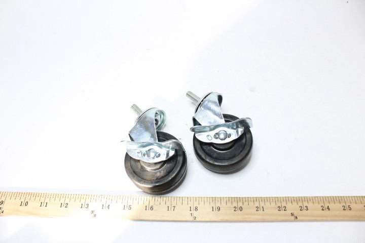 (2-Pk) Post Lock Swivel Caster Poly 75mm OD 25mm Width M10-1.5 Thread 