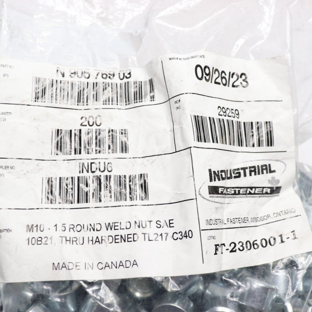 (200-Pk) Industrial Fastener Welded Nuts SAE N90576903