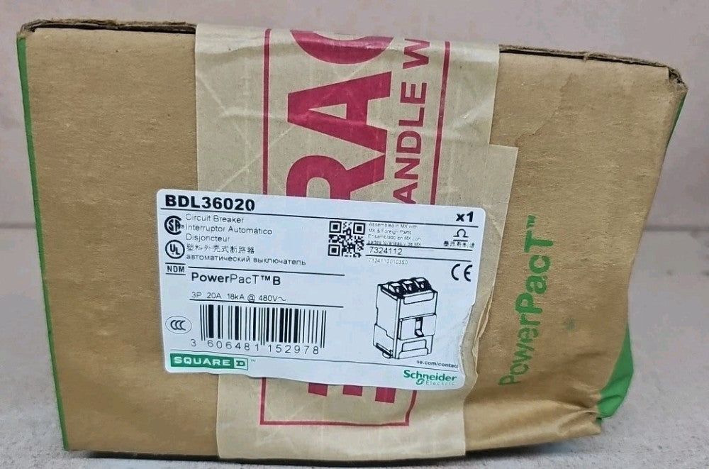 Schneider Electric NOS PowerPacT 20A Breaker- BDL36020