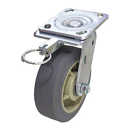 Zoro Select P21s-Prp040r-14-Dl Plate Caster,Swivel,Rubber,5 5/8"H