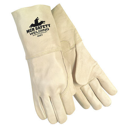Mcr Safety 4901M Big Buck Welding Gloves, Gauntlet Cuff, Wing Thumb, Premium
