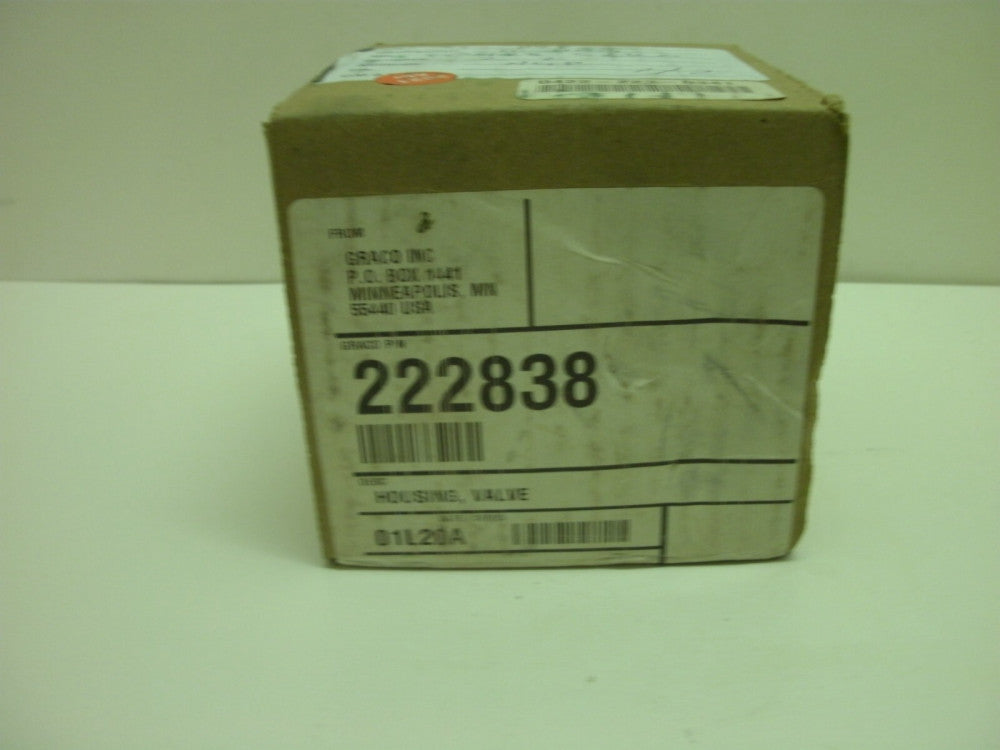 GRACO 222838 HOUSING VALVE STAINLESS STEEL W/CARBIDE SEAT K20A NEW IN BOX