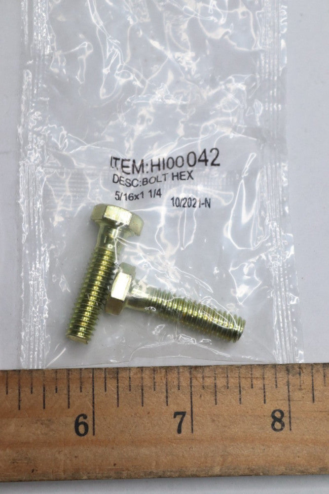 (2-Pk) Hex Bolt Yellow Zinc Grade 8 5/16" x 1-1/4" H100042 