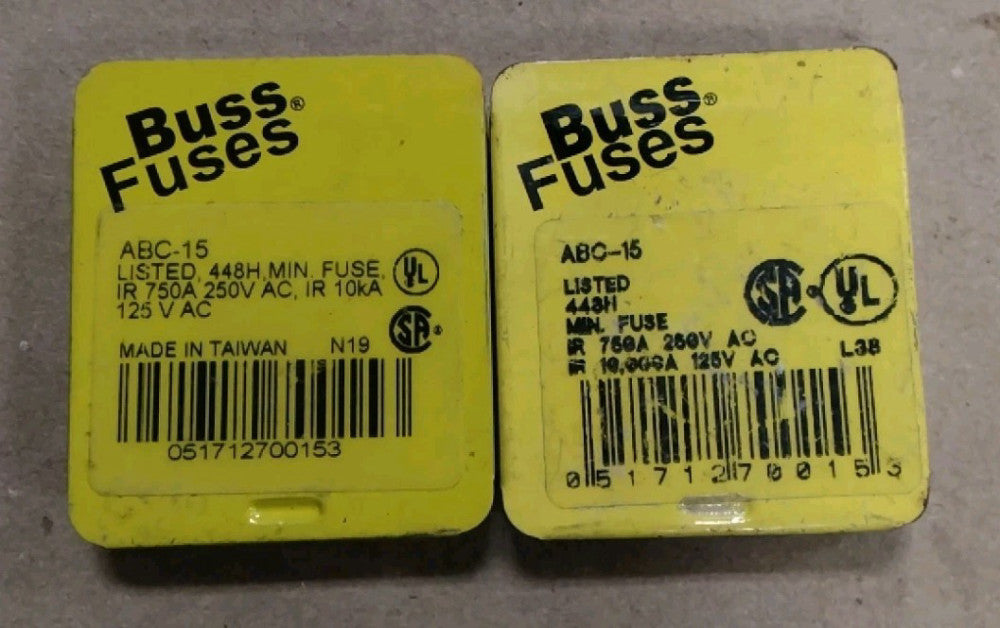  BUSS ABC-15 FUSES, 6 Fuses  E28