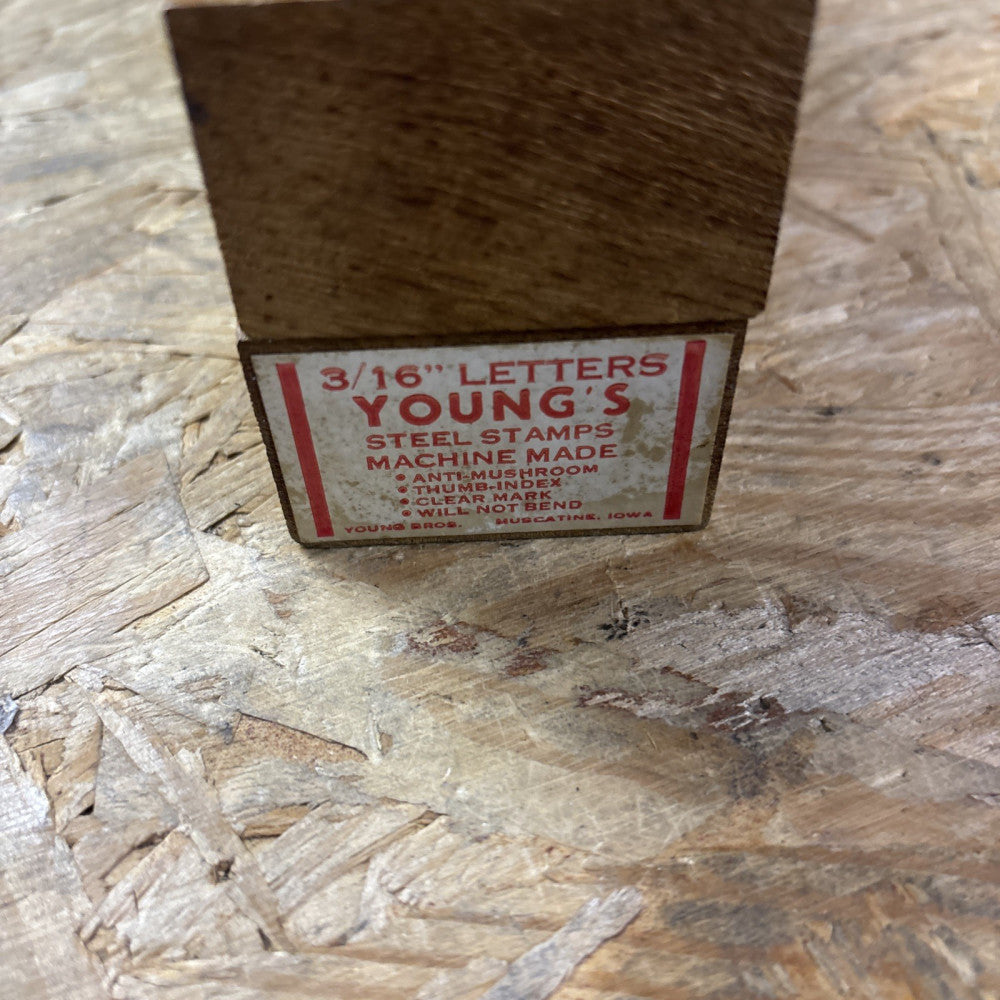 Young Bros Stamp Works 3/16" A-Z Letters Period Steel Stamps 05271 Gruv Grip Box