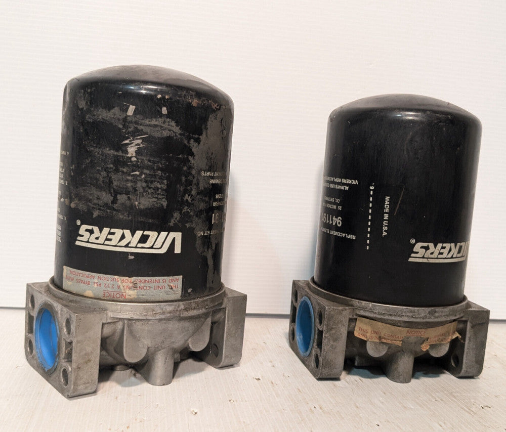 Lot of 2: Vickers OFSS 25 Filter Assemblies, Made in USA, 100 psi max, 2.5 psid