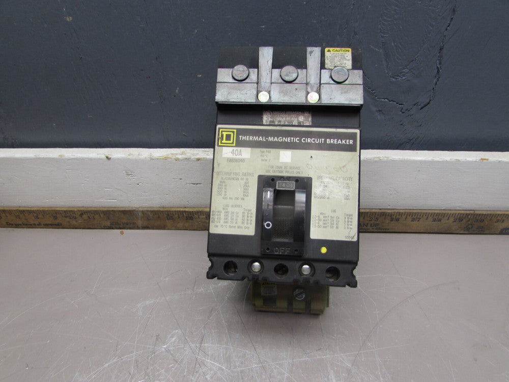 SQUARE D FAB36040  , I-LINE CIRCUIT BREAKER ,3P/600V/40A, TAKEOUT! MAKE OFFER!