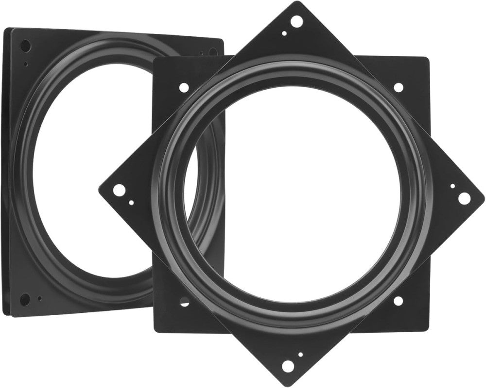 2Pack 6Inch Square Lazy Susan Turntable Bearing Plate, 6IN-Black-2Pcs, Black 