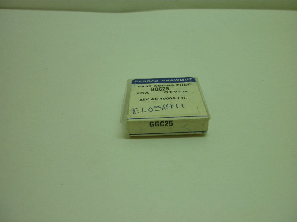 FERRAZ SHAWMUT GGC25 FUSE FAST ACTING 25 AMP 32 VAC 1-(BOX OF 5) NEW IN BOX