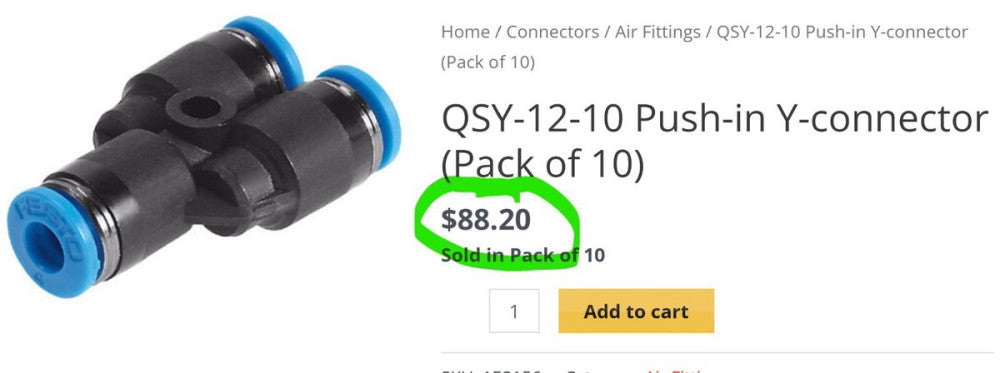 (BAG OF 10) FESTO 153156 QSY-12-10 PUSH-IN T-CONNECTOR NEW IN PKG [Z3B2]