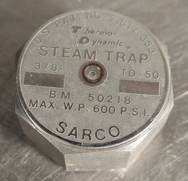 Spirax Sarco CAP Assembly 3/8" TD-50 for Thermodynamic Steam Trap