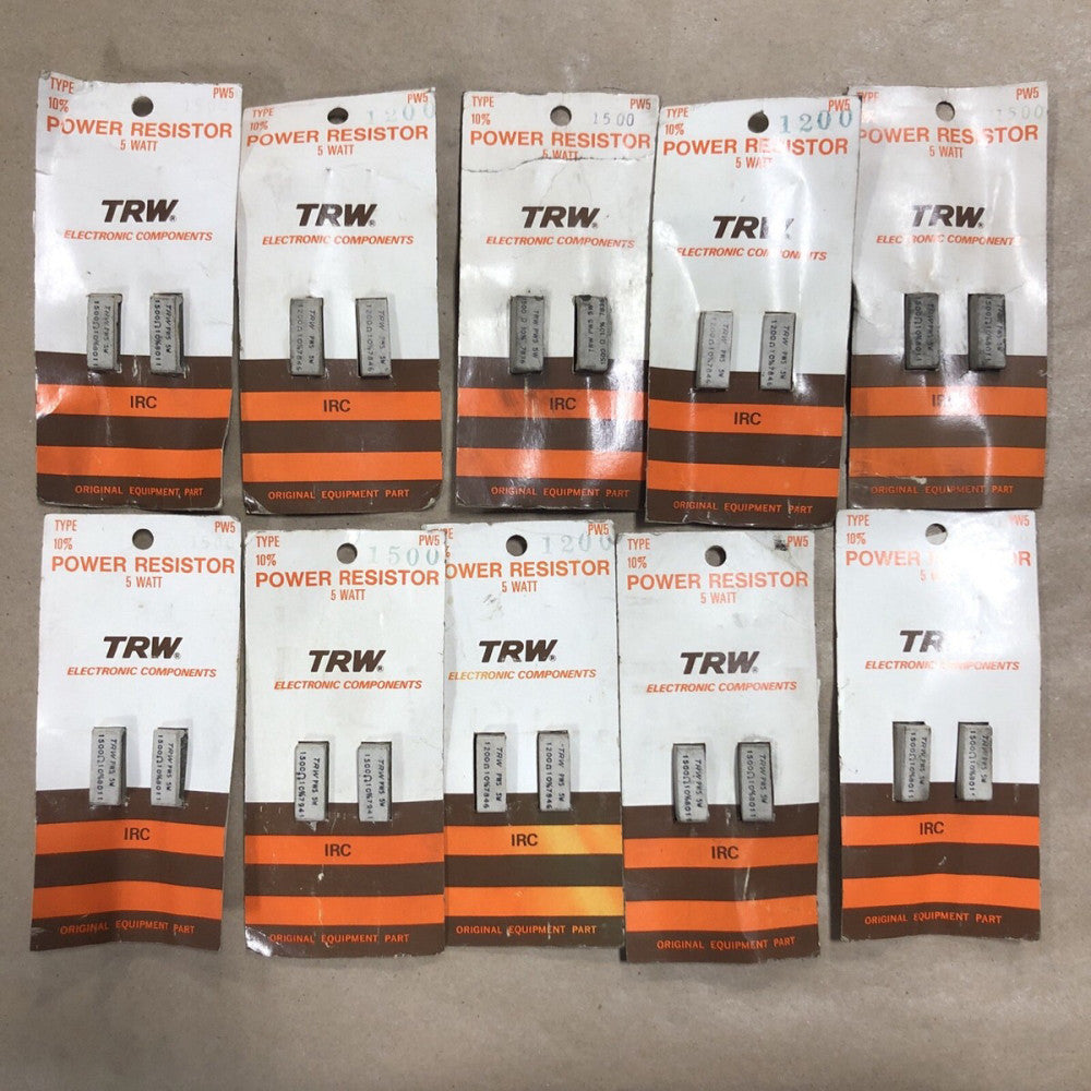 2 TRW Ceramic Power Resistors 8144 PW5 2 Ohm 10% Tolerance 5W New Lot Of 10