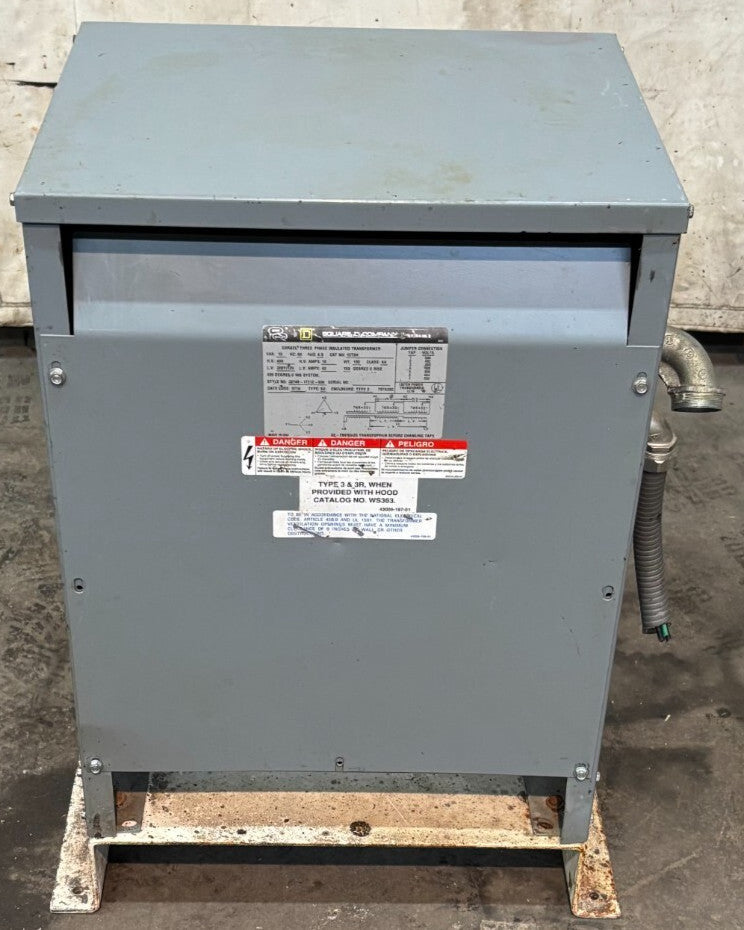 SQUARE D GENERAL PURPOSE TRANSFORMER CAT NO. 15T3H KVA: 15 H.V.: 480 H.V. AMP