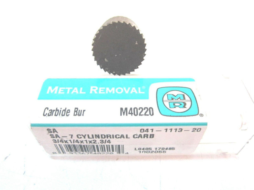 Metal Removal M40220 SA-7 Carbide 3/4 x 1 x 1/4 x 2-3/4 Burrs Head End Mill New