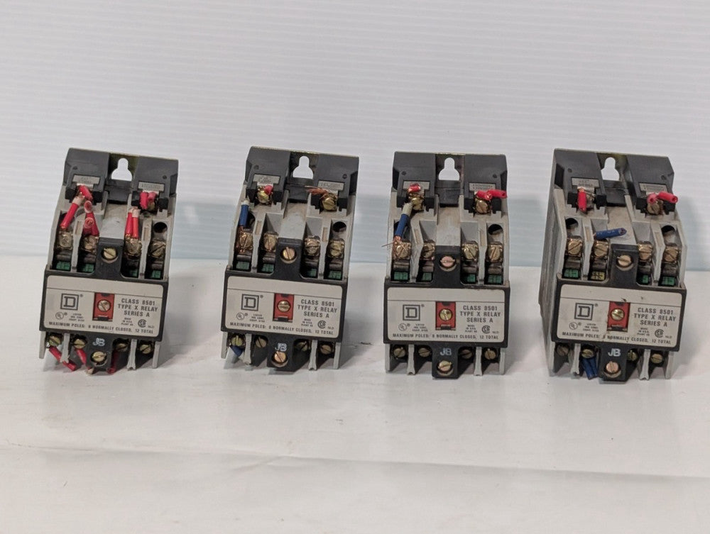 Lot of 4 Square D Class 8501 Type X Series A Industrial Control Relay, 12 pole