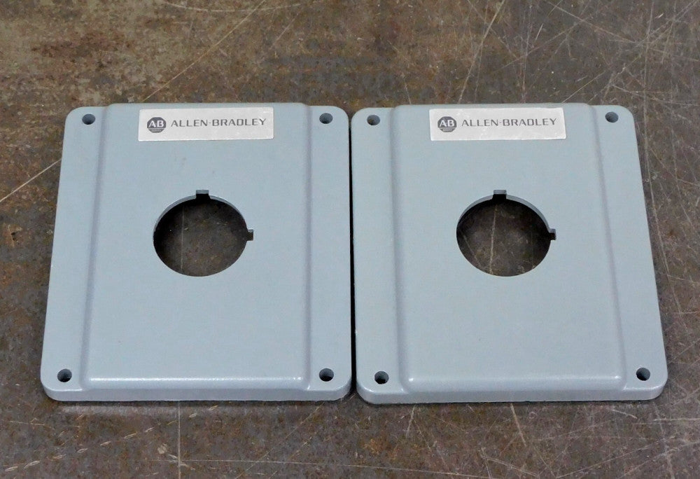 Allen Bradley - Push Button Cover Plate 4 x 4 Lot of Two (2)