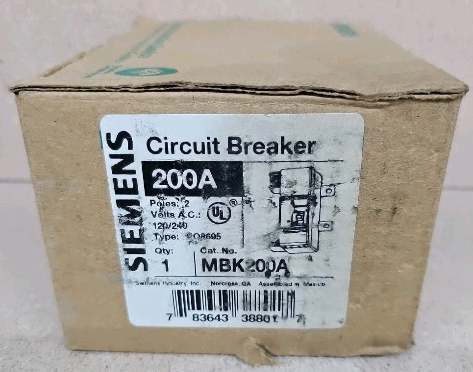 Siemens MBK200A Main Circuit Breaker 200 Amp - 120/240 VAC - 2 Pole - 60Hz - 