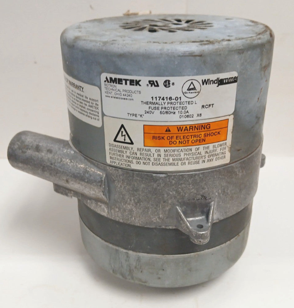 AMETEK 117416-01 WINDJAMMER BRUSHLESS BLOWER 240V 50/60 HZ 10.0A TYPE K