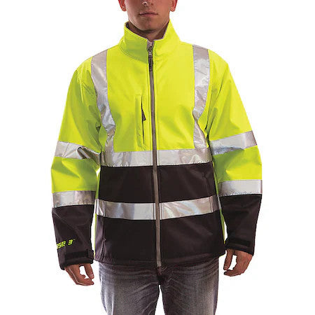 Tingley J25022 Breathable Rain Jacket, Polyester, Class 3 R, Green/Yellow, 3Xl