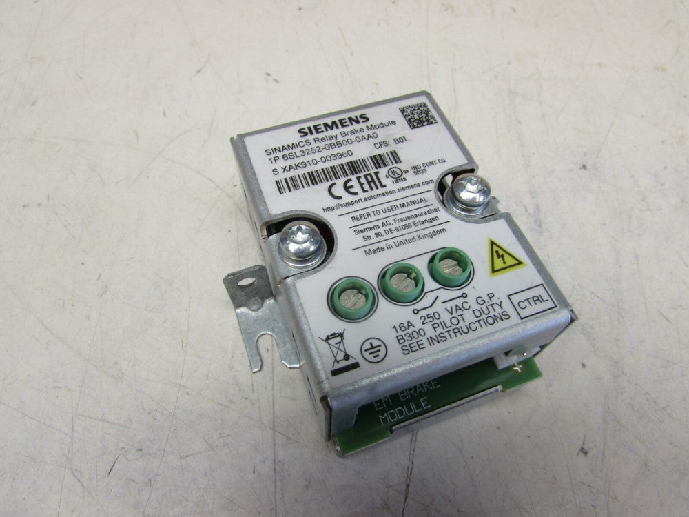 SIEMENS 6SL3252-0BB00-0AA0 SINAMICS RELAY BRAKE MODULE XLNT USED TAKEOUT !!M/O 