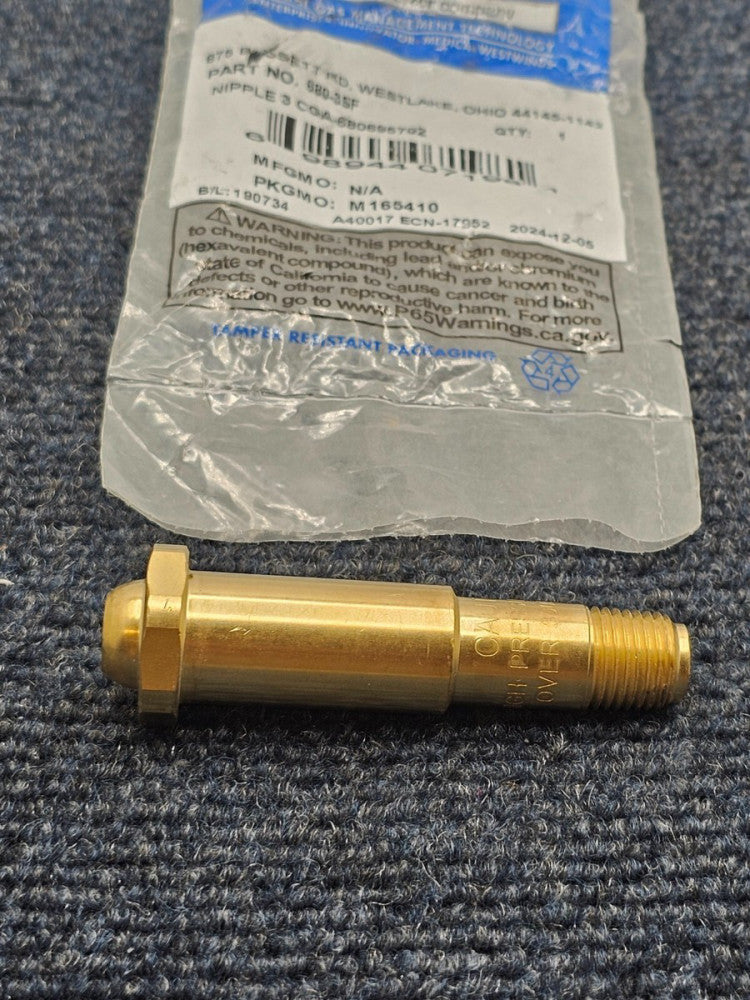 Western Enterprises 680-3SF Regulator Inlet Nipple CGA-680695702 1/4" Size