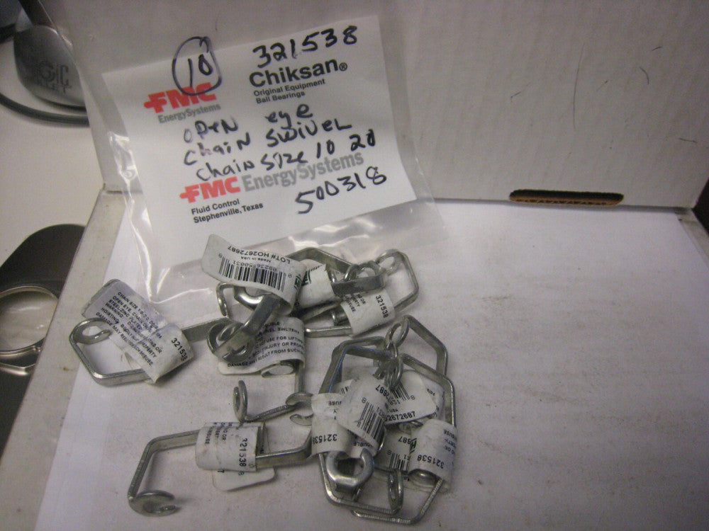  10 HILLMAN # 321538  Chain Link Swivel Open Eye Zinc Plate Steel 1/0-2/0 