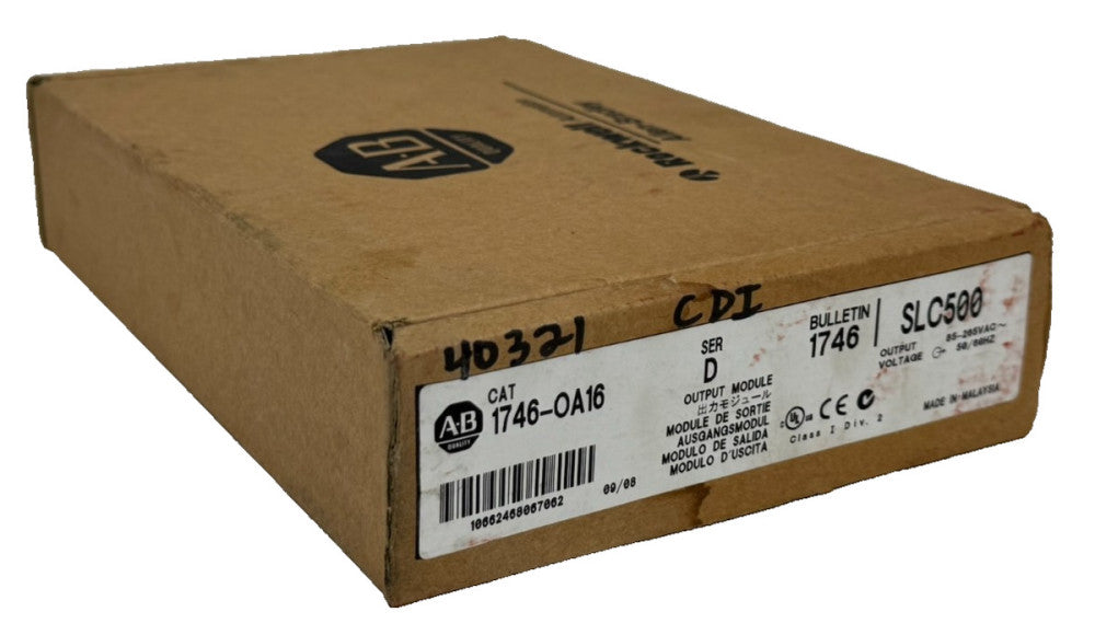 NEW ALLEN BRADLEY 1746-OA16 OUTPUT MODULE SER. D SLC500 1746OA16