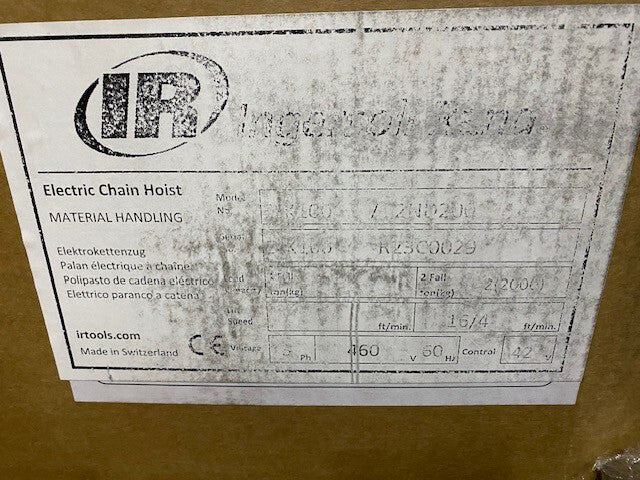Ingersoll Rand Electric Chain Hoist ELK100 2ND200 / EKL100-2ND200P15-11-A4CF15