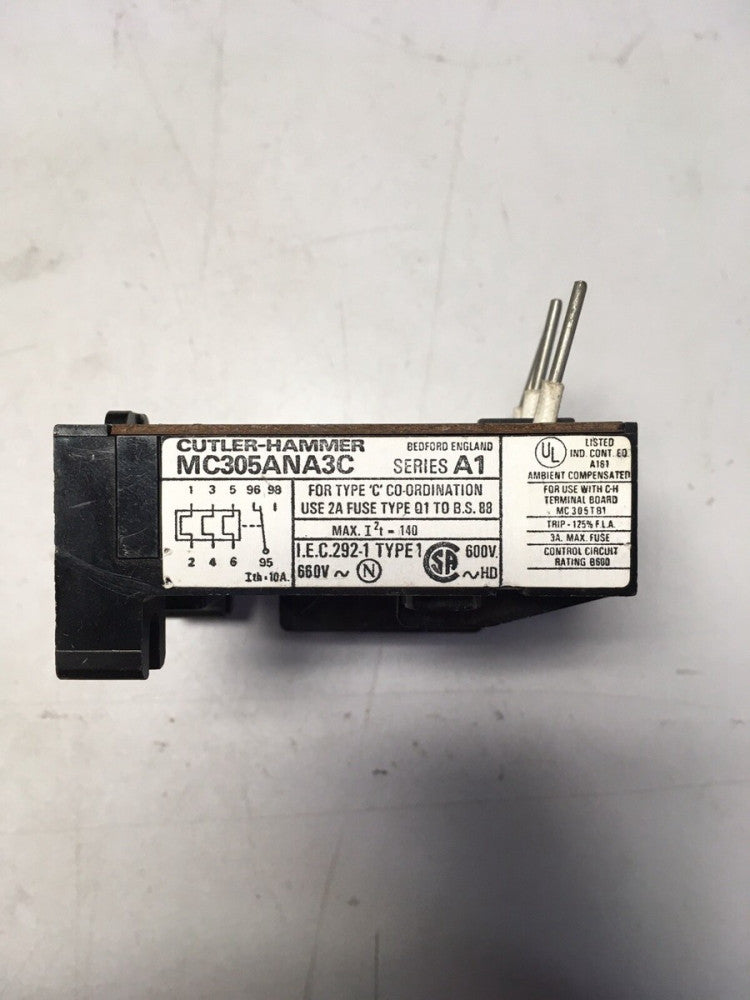 Cutler Hammer MC305ANA3C ser A1 Thermal Overload Relay 