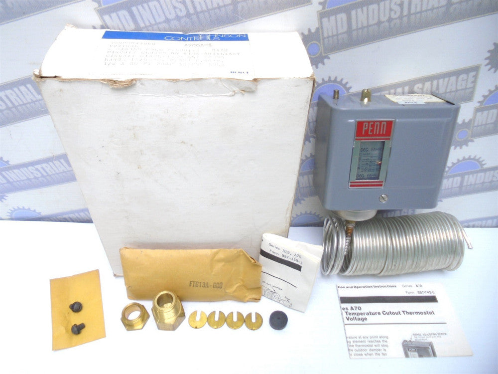 JOHNSON CONTROLS - A70GA-1- TEMERATURE CONTROL - 15°F / 55°F - 120-240V AC/DC