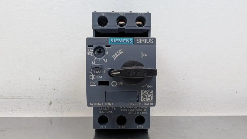 Siemens 3RV2011-1GA10 Circuit Breaker 600VAC 4.5-6.3A
