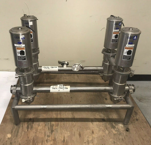 (Lot of 4) G&H Sanitary 2" Air Actuated Double Seat Mixproof Valves A3 #53-00