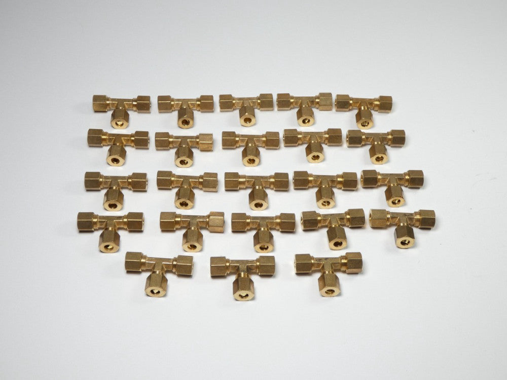 *Lot of 23* Parker 164C4 Brass Compression Union Tee Fitting 1/4" Tube - NEW ...