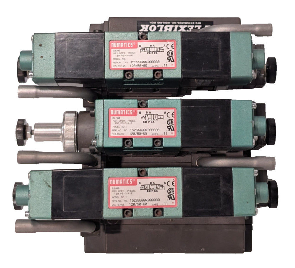 Numatics HH-2 Flexi-Blok Manifold Assy w/ 152RS115000000, 152SA400K000030 Valves