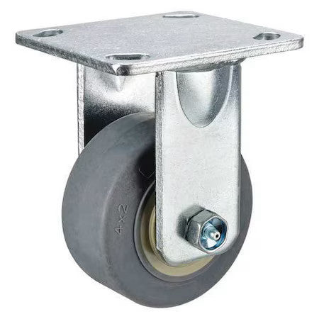 Zoro Select P21r-Prp040r-14 Rigid Plate Caster,Tpr,4 In.,350 Lb.