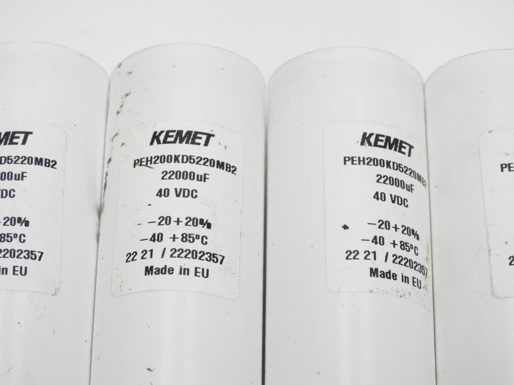 (Lot of 10) Kemet PEH200 ELECTROLYTIC CAPACITOR 51.6 x 95.5mm 22000µF 63V
