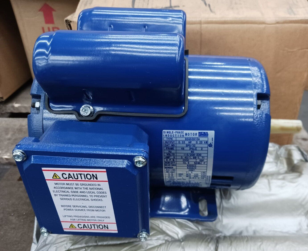 NEW TECO .33 HP AC ELECTRIC MOTOR SP0/32 48 FRAME 115/208-230 V 1PH 3500 RPM ODP