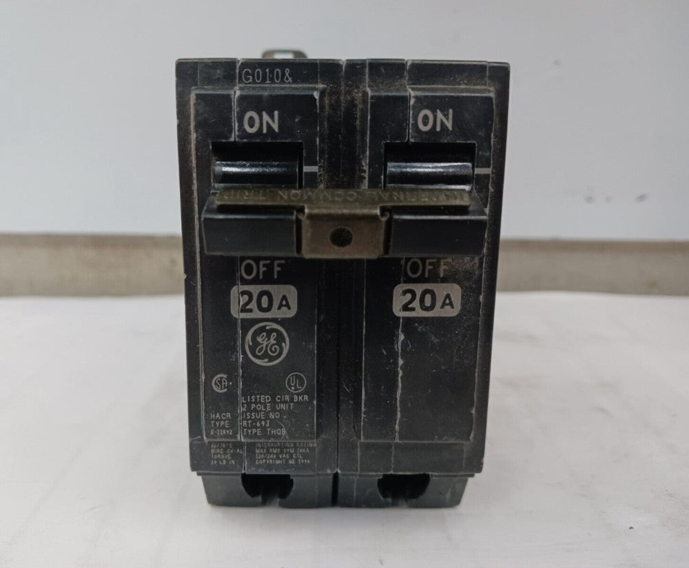 GE 20 AMP CIRCUIT BREAKER 2 POLE 120/240 VAC THQB220