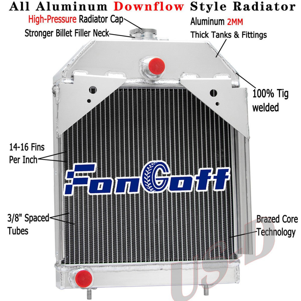 3 Row Aluminum Radiator for Allis Chalmers 60H 1B B125 B C CA D12 70233290