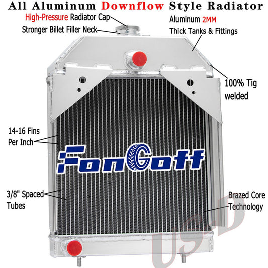 3 Row Aluminum Radiator for Allis Chalmers 60H 1B B125 B C CA D12 70233290